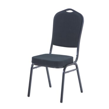 Steel Emperor Banqueting Chair Black Fabric with Black Frame | Stacking Chair