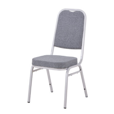 Steel Square Back Banqueting Chair Grey Silver | Stacking Chair