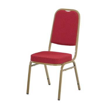 Steel Square Back Banqueting Chair Red Gold | Stacking Chair