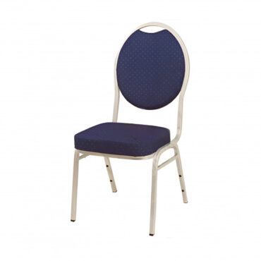 Steel Spoon Backed Banqueting Chair Blue Silver