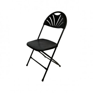 Fan Back Black Folding Chair