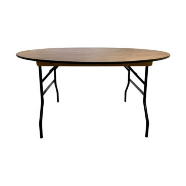5ft 6in Round Wooden Folding Table 168cm Diameter | Trestle Table