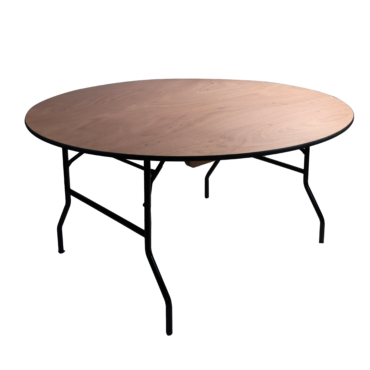 5ft Round Wooden Trestle Table
