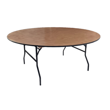 6ft Round Wooden Trestle Table